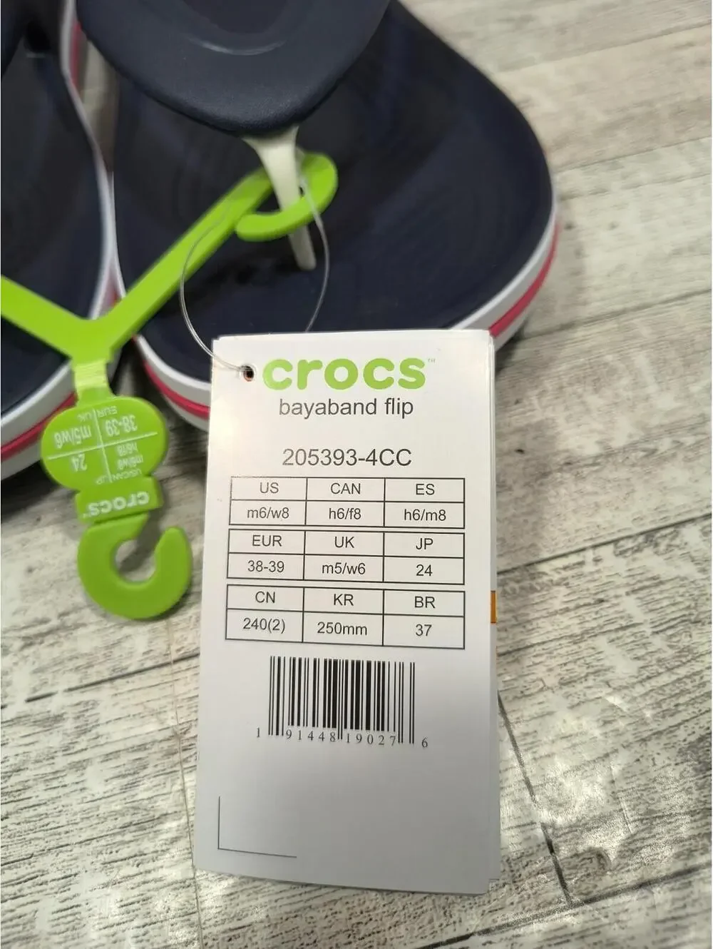 Crocs Bayaband Flip Size M6/W8 Sandals Patriot Red White Blue 205393-4CC NWT